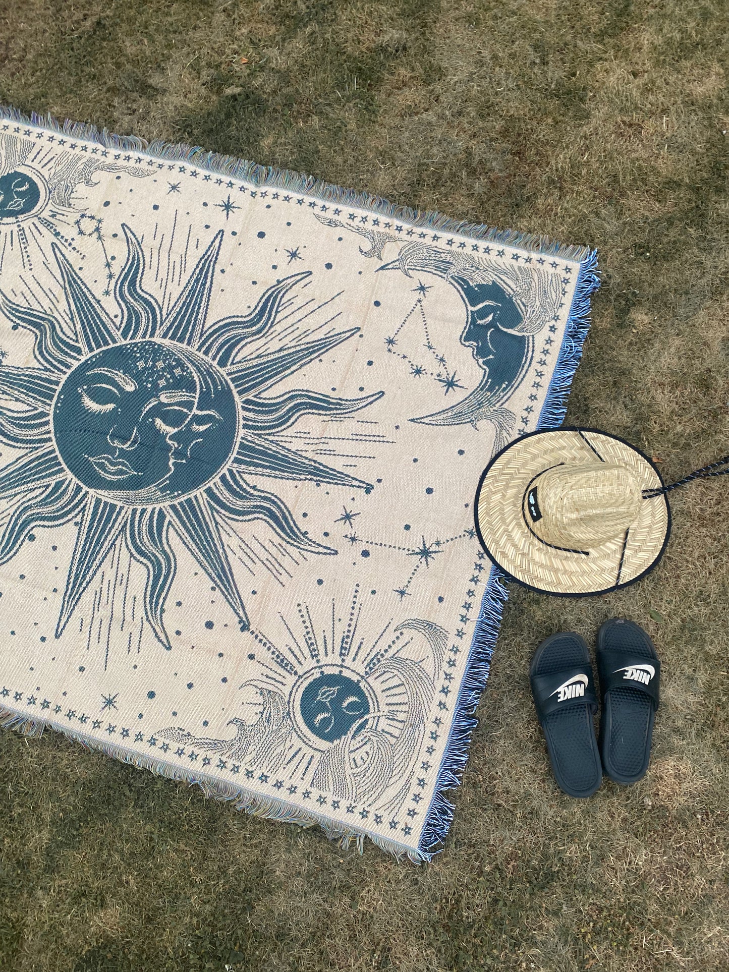 LUNA & SUN - Blanket | 130 x 160 Boho Throw Rug