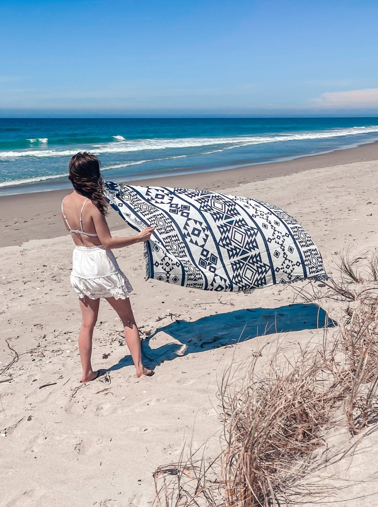 LOST TRIBE - Large Blanket 180 x 180 | Boho Throw Rug - Line to Luna - Boho Throw Rugs & Macrame Decor | NZ Gifts