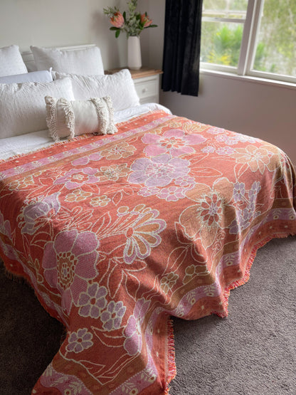 FLOWER CHILD - Extra Large Blanket 180 x 260 | Boho Throw Rug