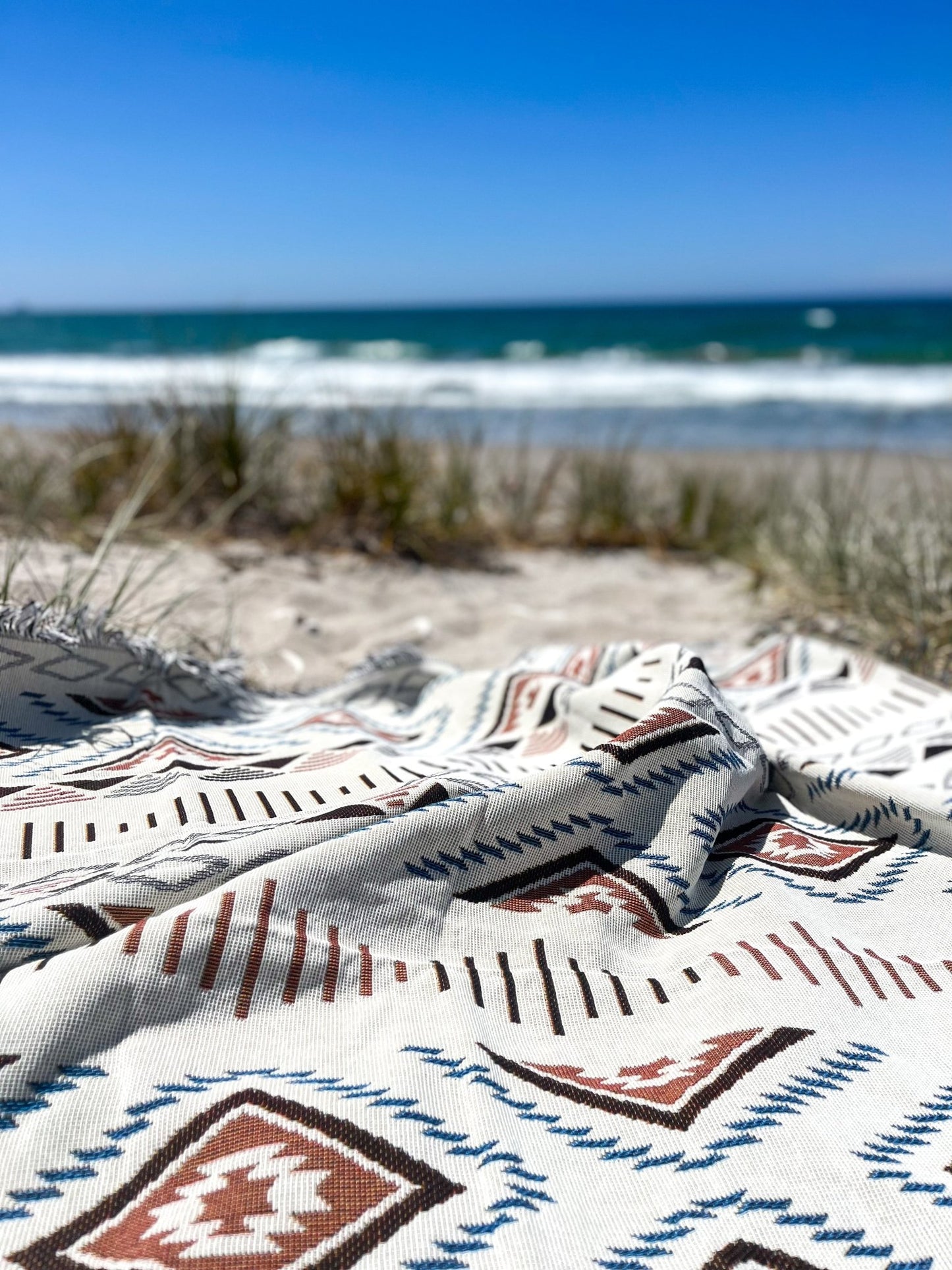 WANDERLUST Large Blanket 160 x 220 Boho Throw Rug Line to Luna Boho Throw Rugs & Macrame