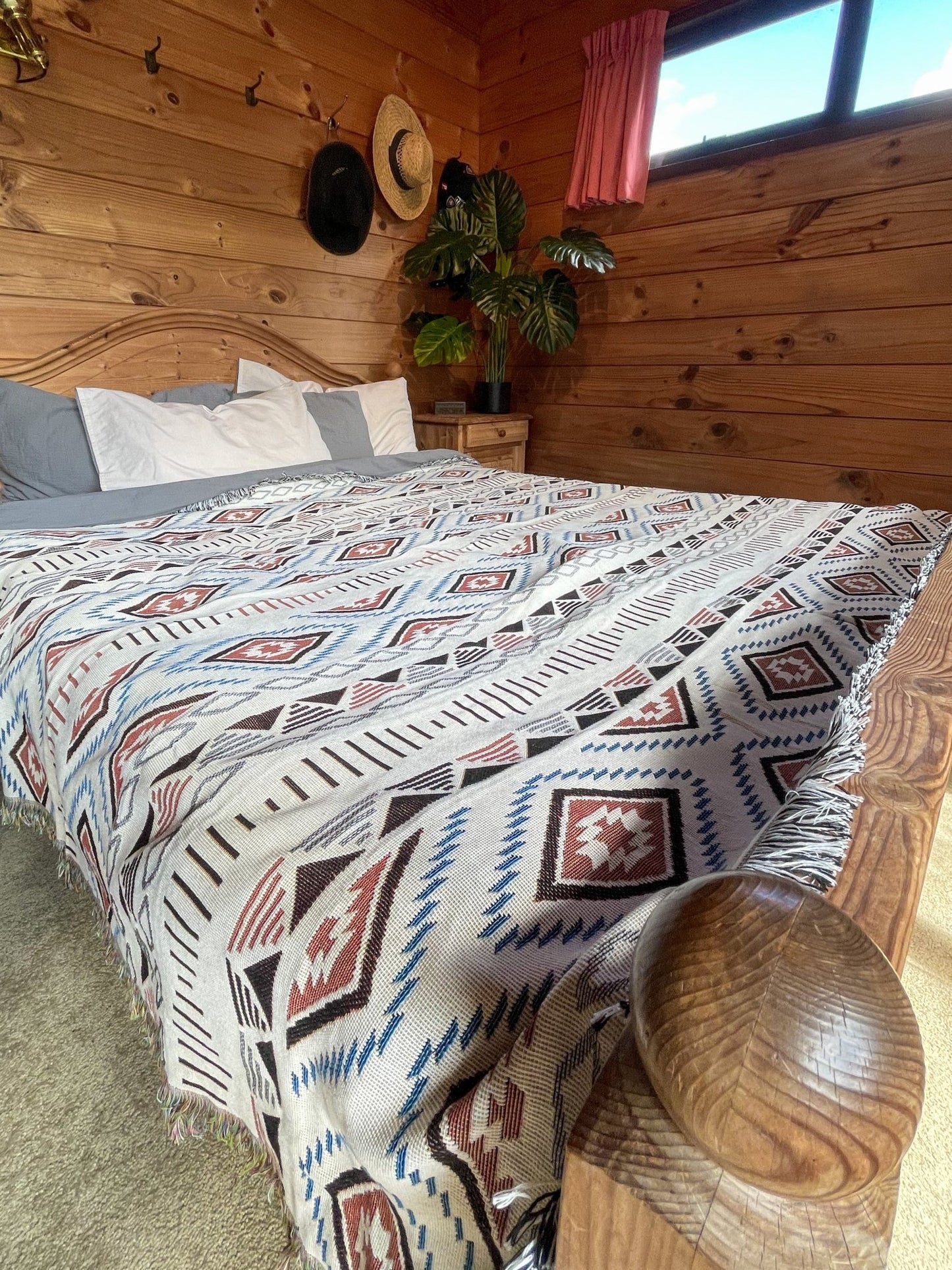 WANDERLUST Large Blanket 160 x 220 Boho Throw Rug Line to Luna Boho Throw Rugs & Macrame